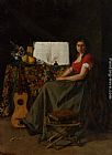 Ferdinand Roybet Famous Paintings - The Guitar Player
